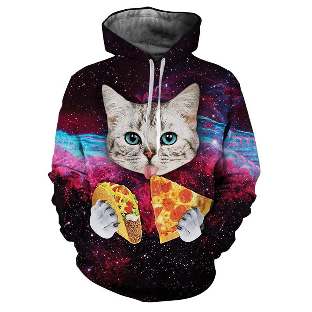 

Funny Cat Lightning 3d Printed Hoodie For Men Casual Cute Animal Print Hoodie Street Trend Autumn Long-Sleeved Sweatshirt Clothe