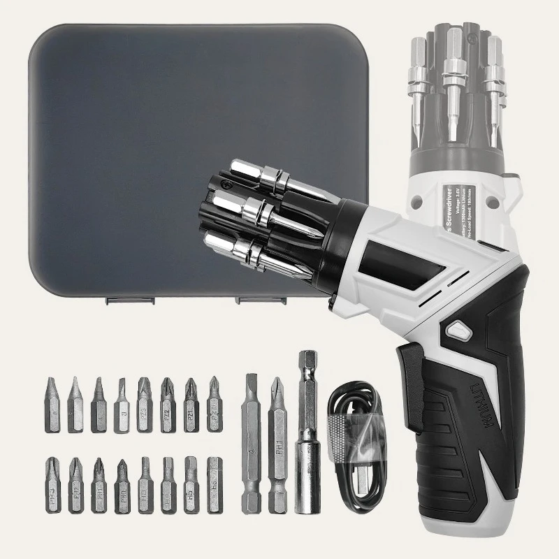 3.6V rechargeable electric screwdriver, TYPE-C interface straight shank screwdriver electric drill