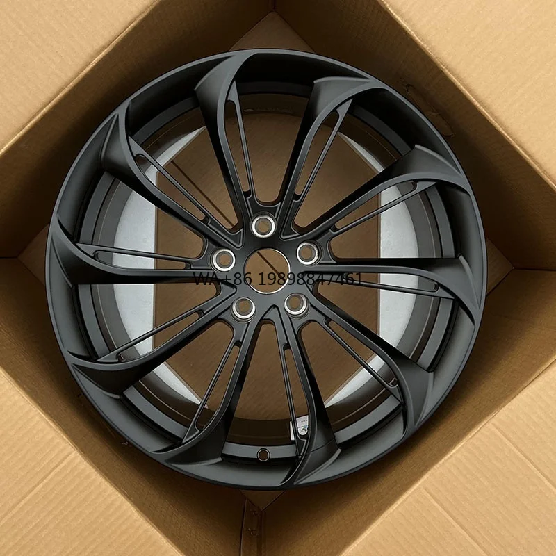 One Piece Forged Alloy Wheels 19-21 Inch Matte Black Aftermarket Rims Fit for Model 3 Y S X EV Auto Modification