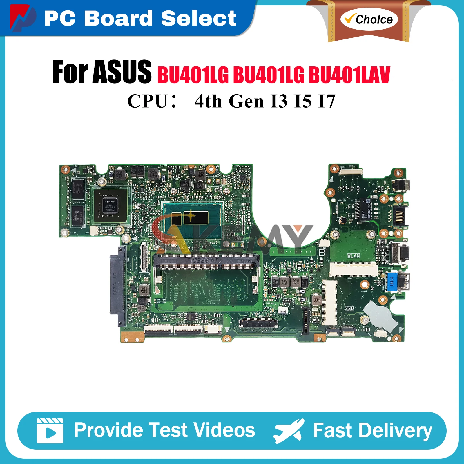 

BU401LG Laptop Motherboard For ASUS ExpertBook BU401L BU401LG BU401LAV Notebook Mainboard With I3 I5 I7 CPU 100% tests OK stk