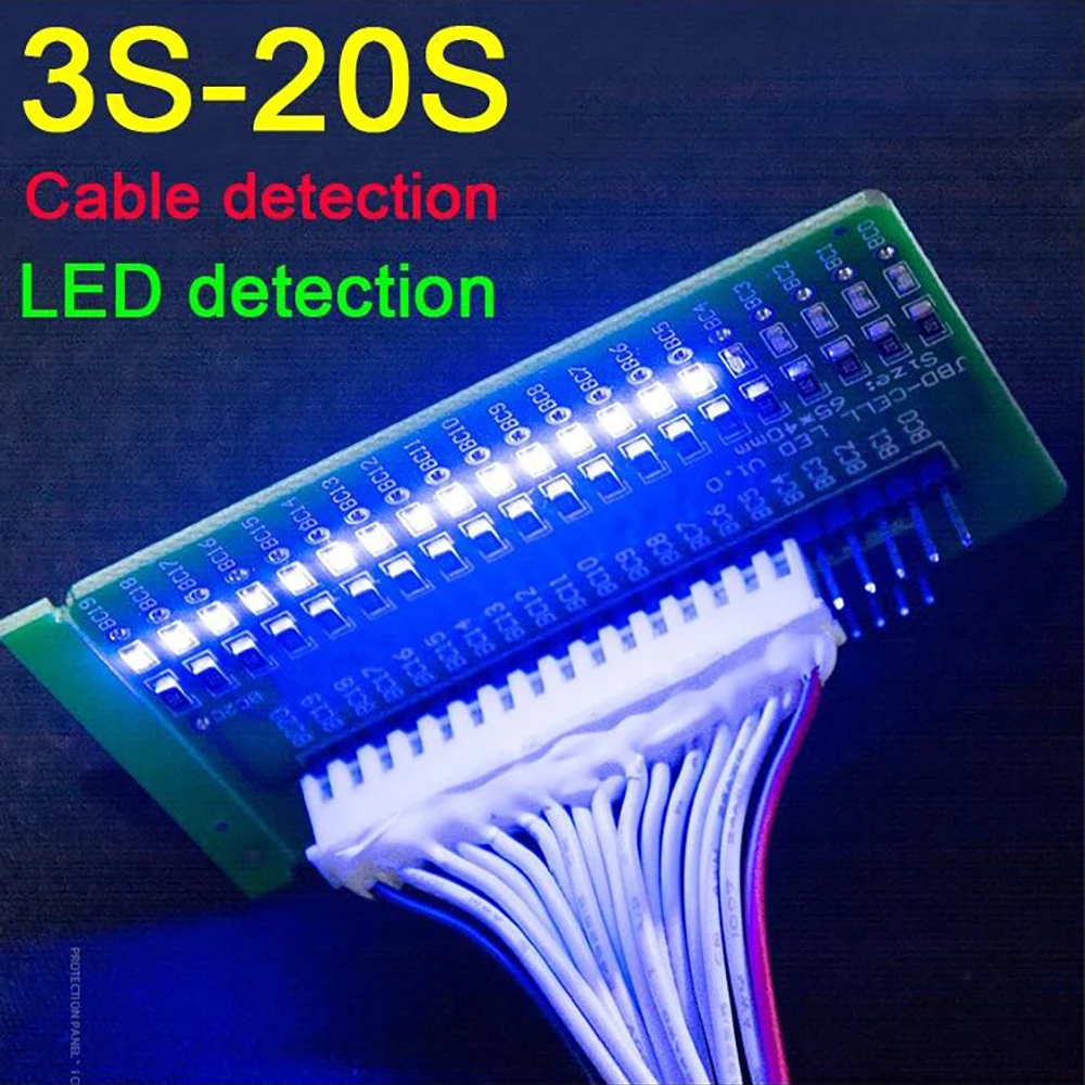 FOR Li-ion LifePo4 Lithium Battery Protection Board 4S 7S 8S 10S 13S 14S 16S BMS 3S 20S LED Detection Board Cable Tester Light
