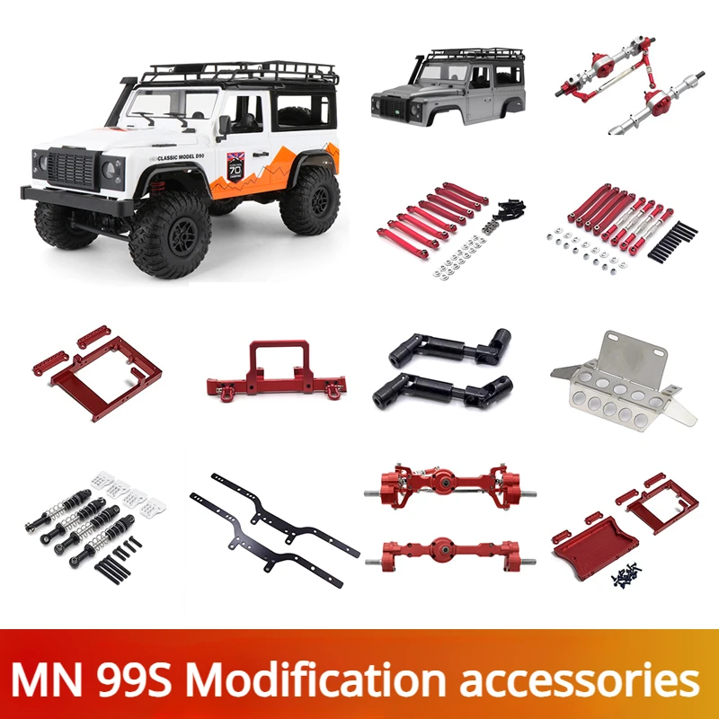 

MND90 MN98 MN99S RC Metal Modification Upgrade Parts Axle Steering Gear Tail Beam Shock Absorber Tie Rod Drive Shaft Tires