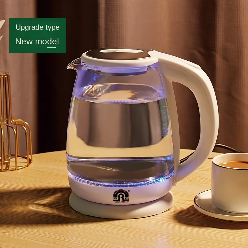 Tetera eléctrica de vidrio transparente para el hogar, dispositivo especial para hacer té, apagado automático