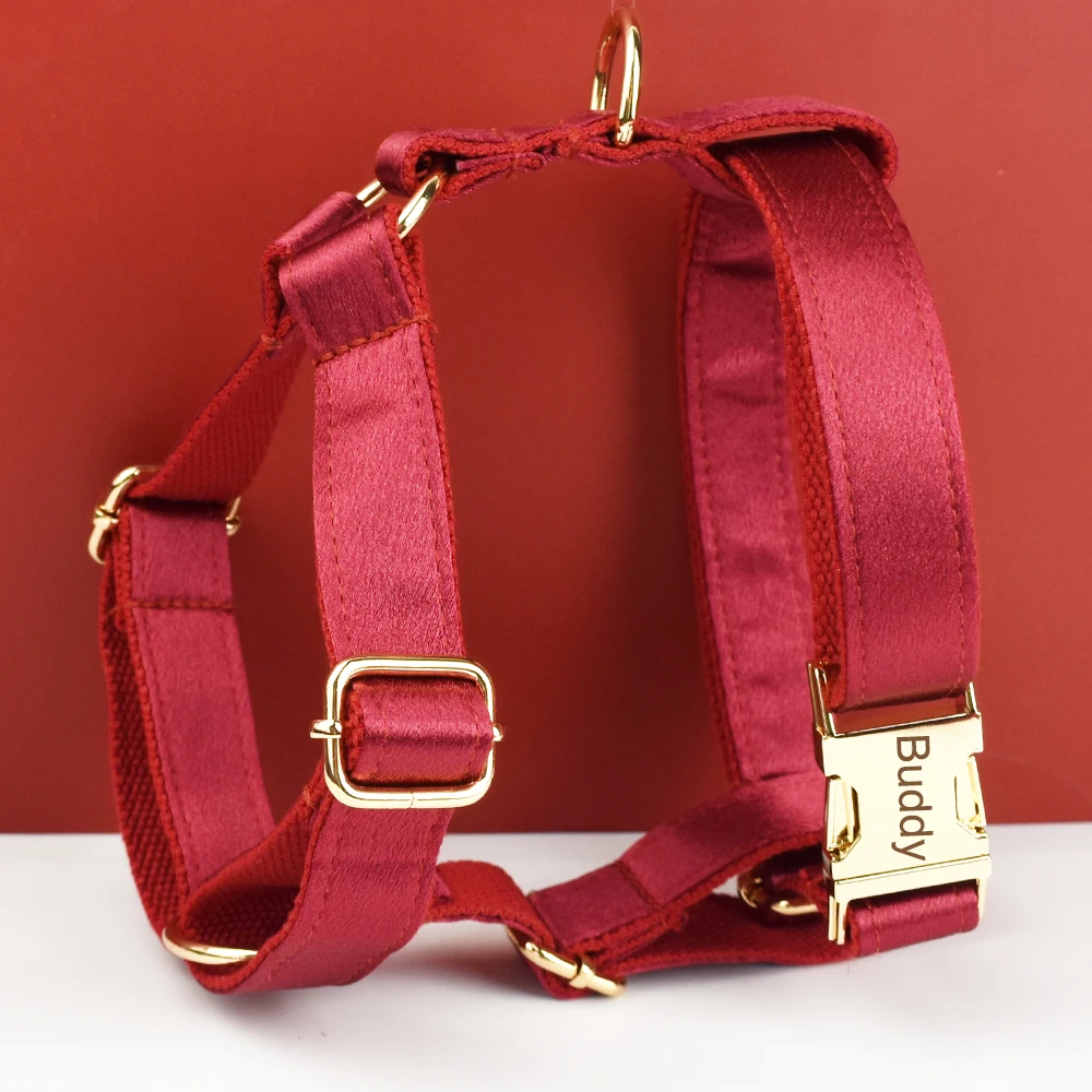 Heißer Verkauf Custom Design Logo Sublimation Gedruckt Polyester Haustier Zubehör Hund Kragen Leinen Harness Bogen Set Kristall 10 – Detail 5