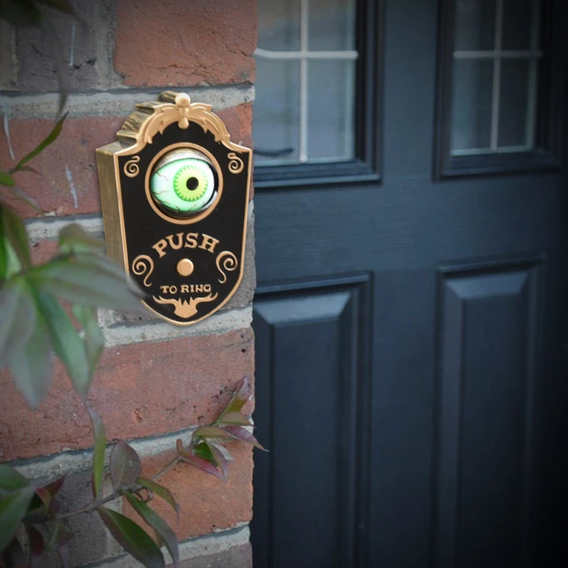 Halloween Decoration One-eyed Doorbell Horror Props Ghost\'s Day Glowing Home Hanging Electric Luminous Sounding Eyeball Doorbell