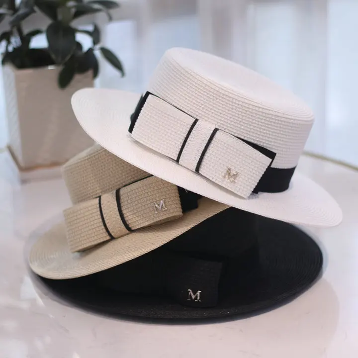 Summer Sun Visors Hat For women Bowknot Straw Cap Lady Travel Flat Sun Hat Fashion Fisherman Basin Cap sun protection beach hats