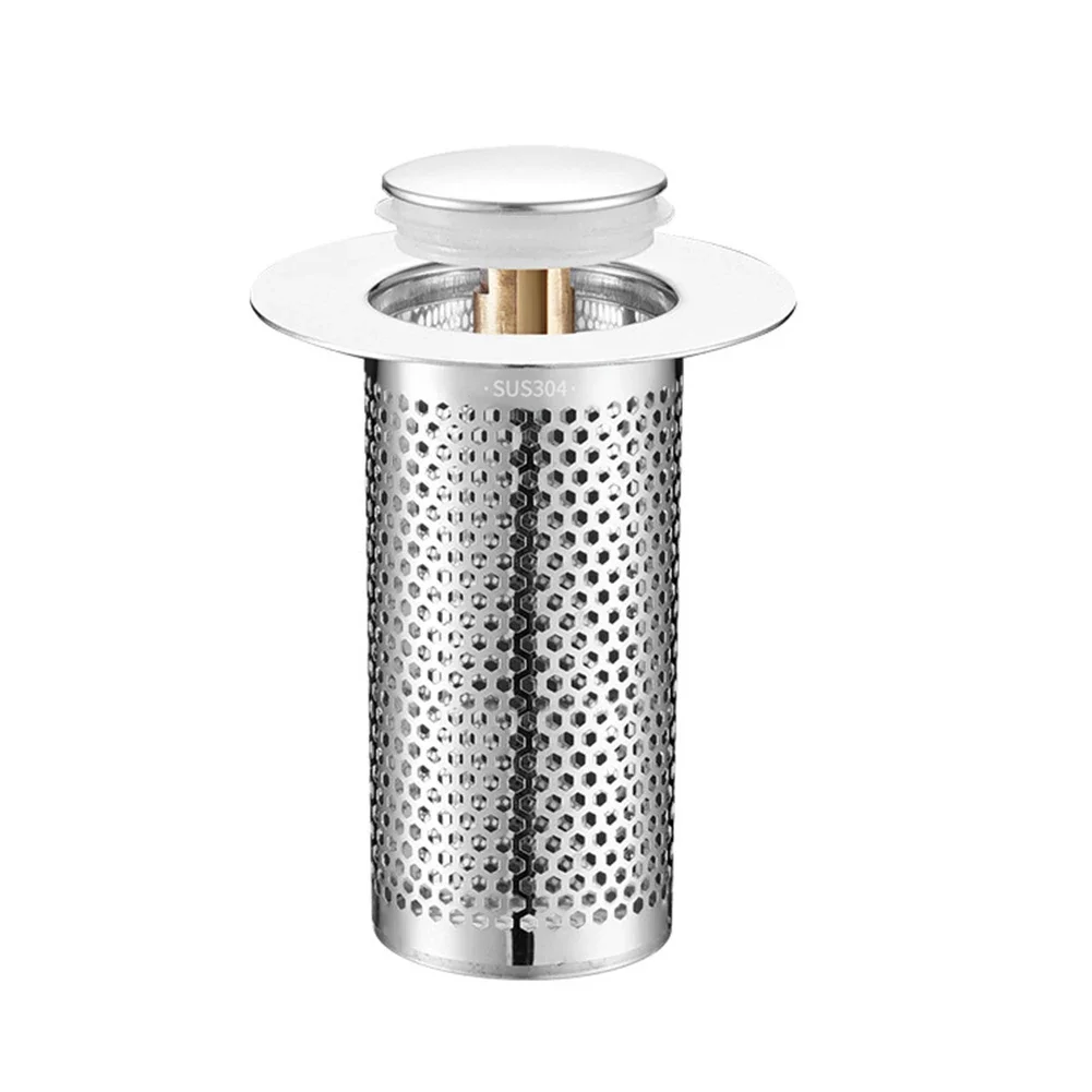 Basin Pop-up Drain Filter Bathroom Shower Sink Filter Plug Wash Basin Hair Sink Strainer Kitchen Bathtub Stopper