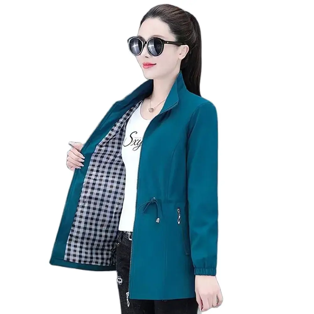 

Fashion In the Long Mother's Casual Coat Female 2024 Early Spring New Waist High-grade Femperament Large Size Windbreaker Female