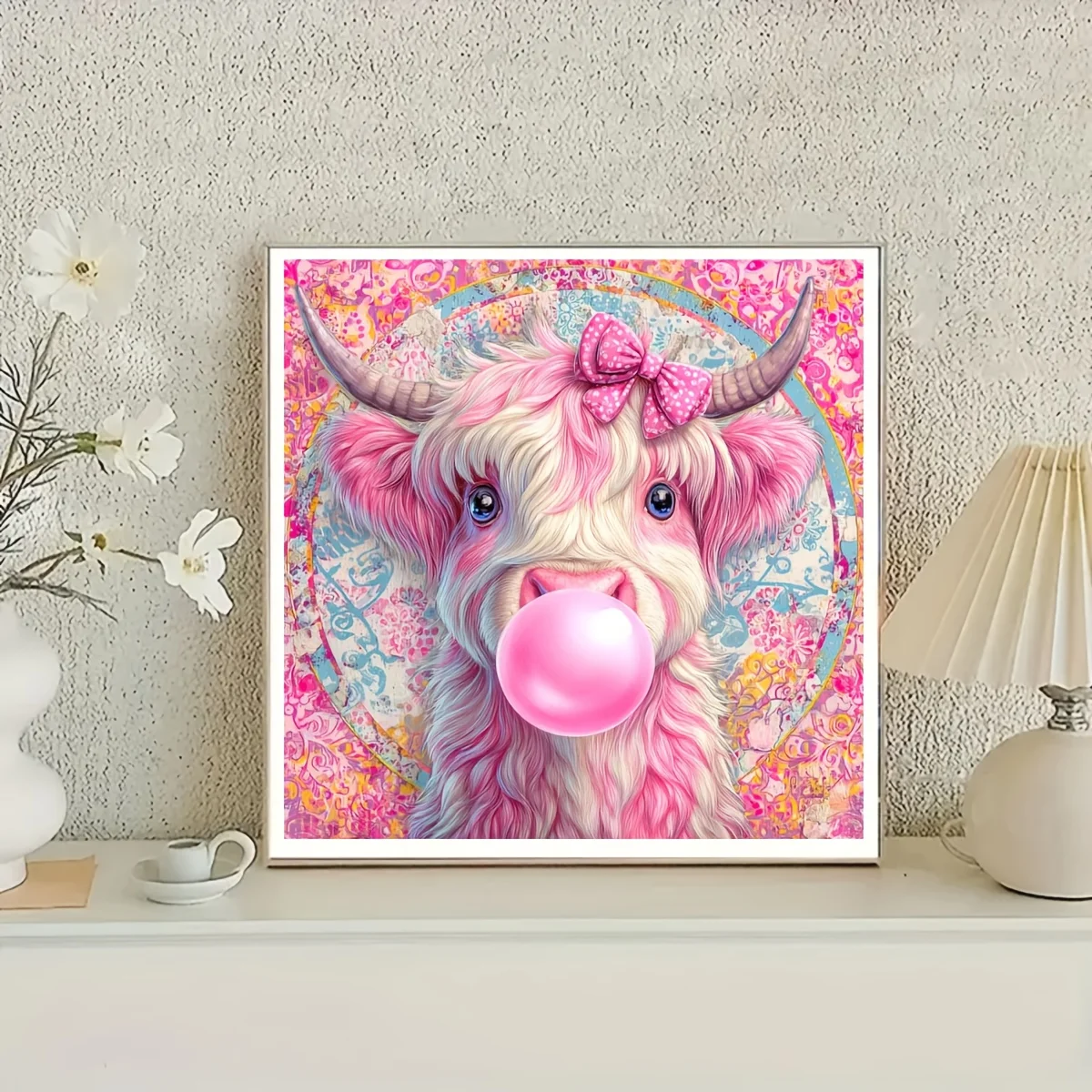 

Cute Cartoon Pink Cow Jigsaw Puzzle 500/1024 Pieces DIY Assembly Home Art Decoration Gift