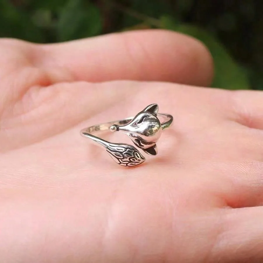 Luochen Retro Vintage Fox Ring with Adjustable Opening, Niche Design, Delicate Luxury, High-end Feel, Versatile Finger Ring