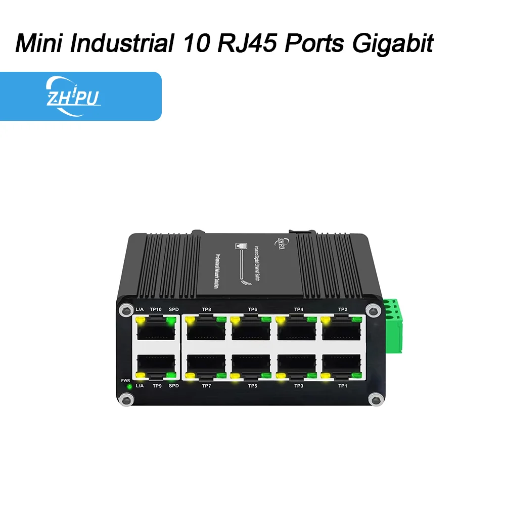 Mini Industrial (Managed) 8/10 RJ45 Ports Gigabit Ethernet PoE Switch with SFP Slot, Din Rail, Support WEB, QOS, VLAN, IGMP
