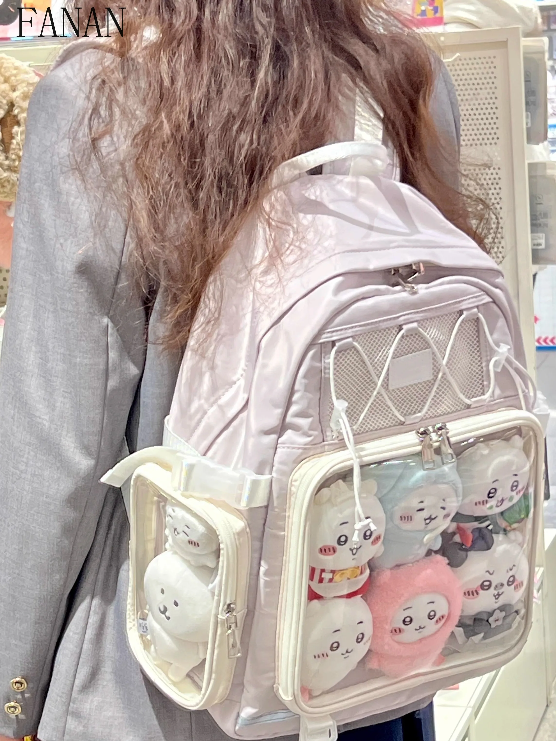 حقيبة ظهر كاجوال أصلية ذات سعة كبيرة حقيبة كمبيوتر للطلاب حقائب مدرسية يومية حلوة ولطيفة حقائب ظهر نسائية على الموضة