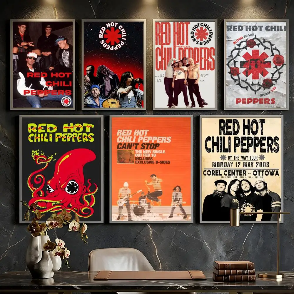 Band R-Red H-Hot C-Chili P-Peppers Poster --HD-- Self-Adhesive Waterproof High-Toughness Universal Wall Decor