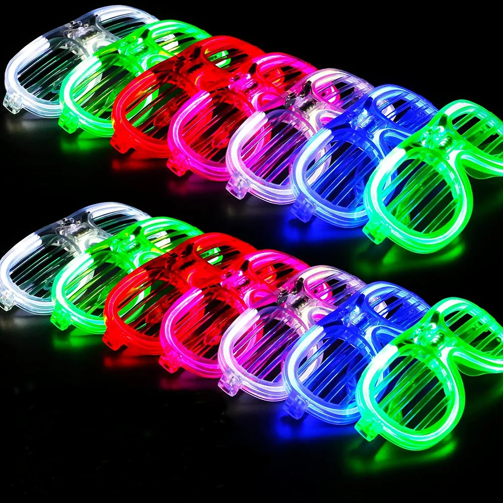 

10/20/30 Pcs Glow in The Dark Glasses Bulk for Kid Adult LED Light Up Glasses Neon Glowing Birthday Wedding Party Favor Supplies