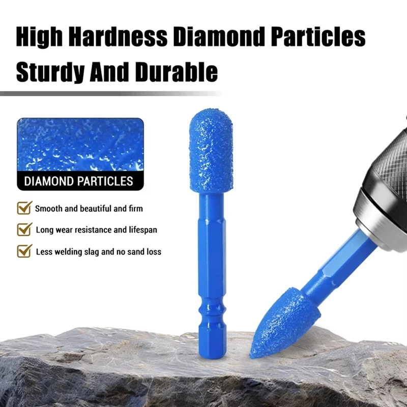 ABBN-Diamond Coated Grinding Bits Set For Multi Material Finishing Rust Removal Polishing Hole Repair Mold Processing 7PCS