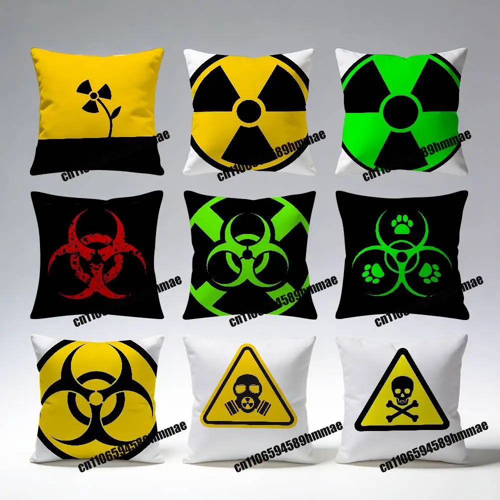

For Radiation Biochemistry Flower Logo Throw Pillow Case Sham 45x45cm 40x40cm Square Car Pillowcase Pad Cushion Cover