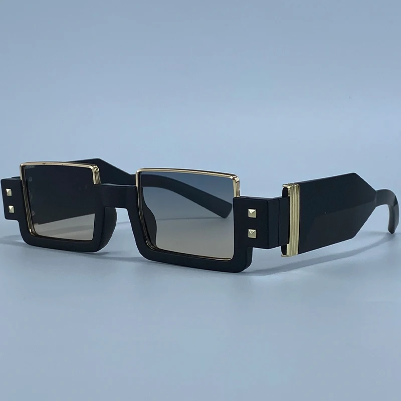 Vintage Gothic Steampunk Rechteckige Sonnenbrille für Herren 2026 – Luxusmarke, kleine Punk-Sonnenbrille für Männer mit breiten Bügeln, Retro-Schattierungen – Detail 13