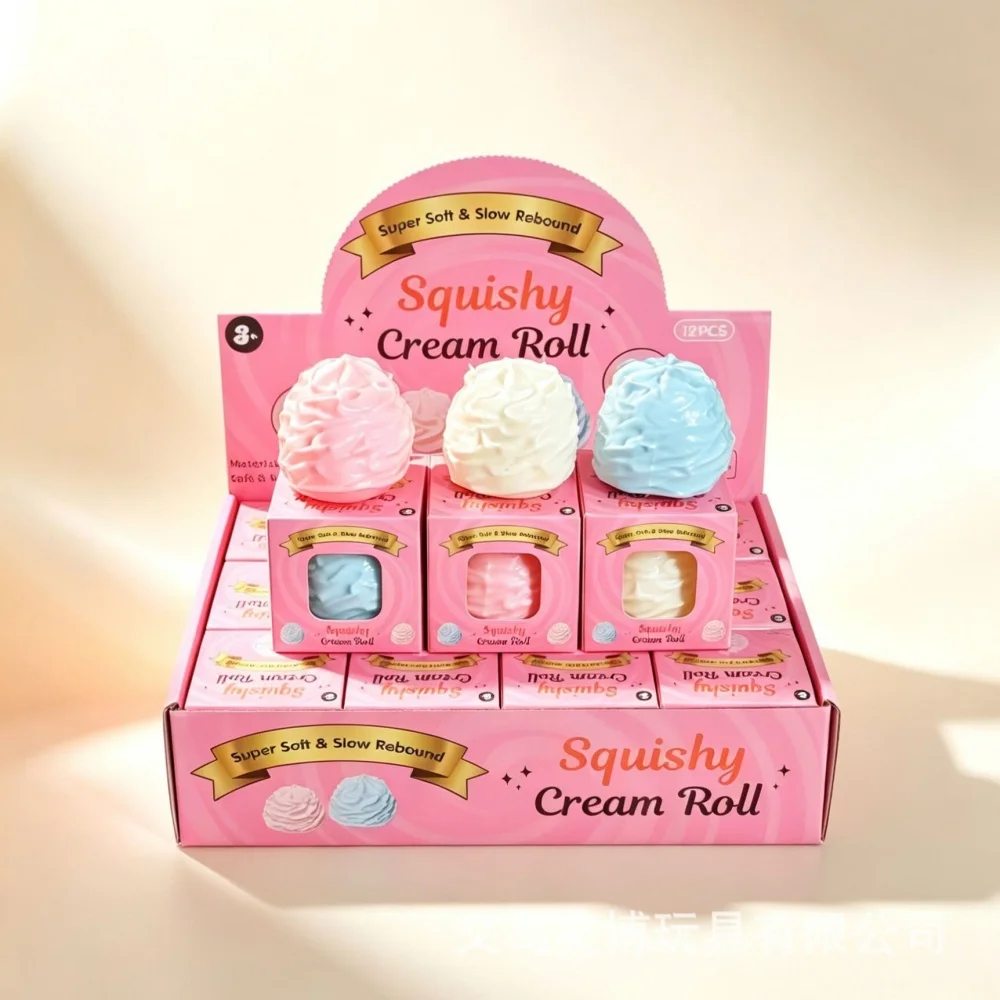 Multi‑Color Cream Roll Squishy Slow Rise Toy Super Soft Squeeze Toys Anxiety Relief Toy For Home Office Use Party Supplies