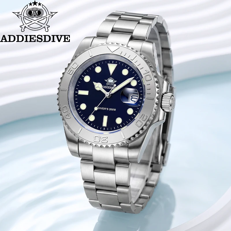 ADDIESDIVE Men's Luxury Quartz Watch 200m Waterproof Super Luminous BGW9 Stainless Steel Bezel 41mm New Men's Quartz Wristwatches MY-H3-C
