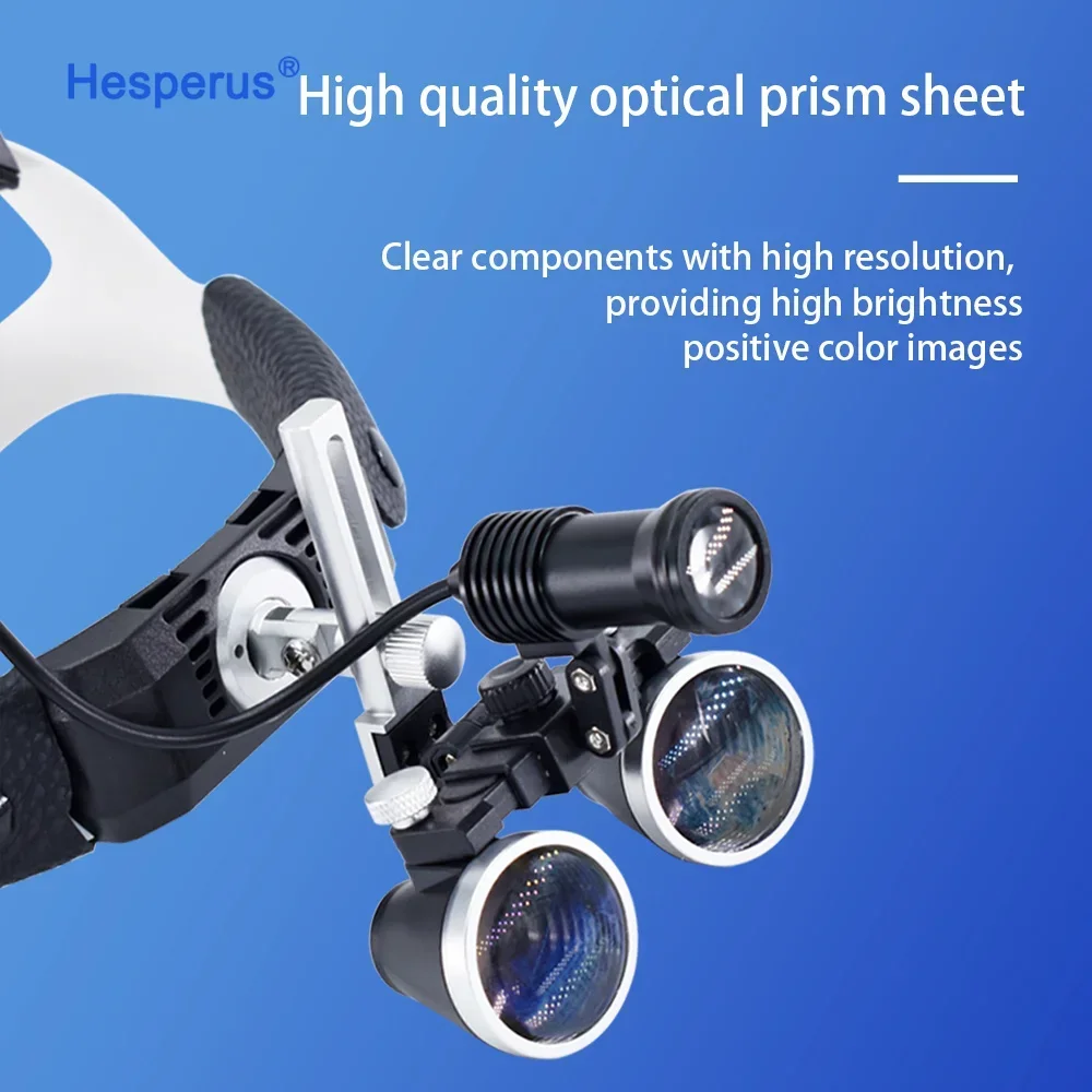 2.5X/3.5X Head Wearing de ntal Binocular Magnifier 5W LED Medical Oral Headlight with Yellow Light Filter for den istry Oral ENT