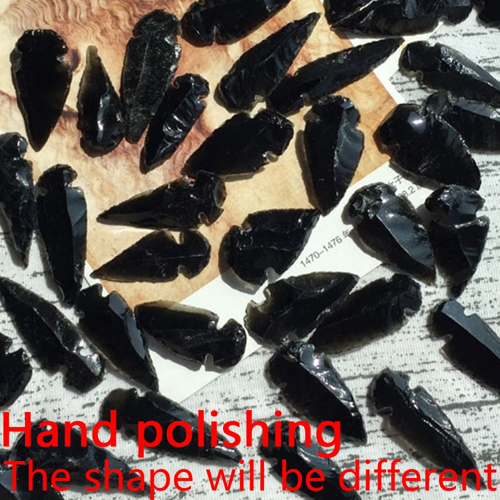 Natürlicher Obsidian-Pfeilform-Edelstein, Reiki-Heilung, schwarzer Kristall, handgefertigte Produktion, Pfeilstein, Kristallhandwerk, Glücksbringer