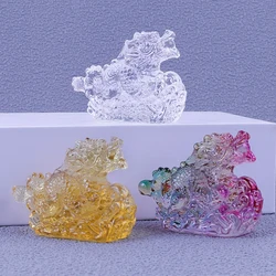 Creative Dragon Figurine Glass Ornament Crystal Loong Rich Feng Shui Chinese Home Decor Zodiac Dragon Statue Mascot Gifts 2024