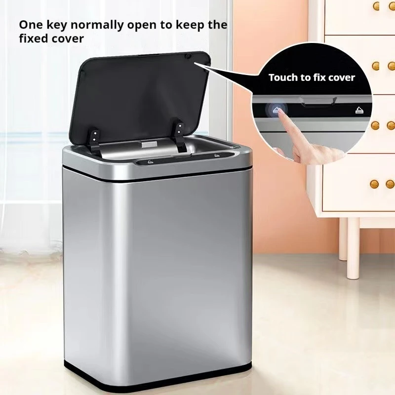 Stainless Steel Kitchen Trash Bin Automatic Sensor Smart Trash Cans Toilet Smart Garbage Bucket Waste Bins Dustbin 9/13L