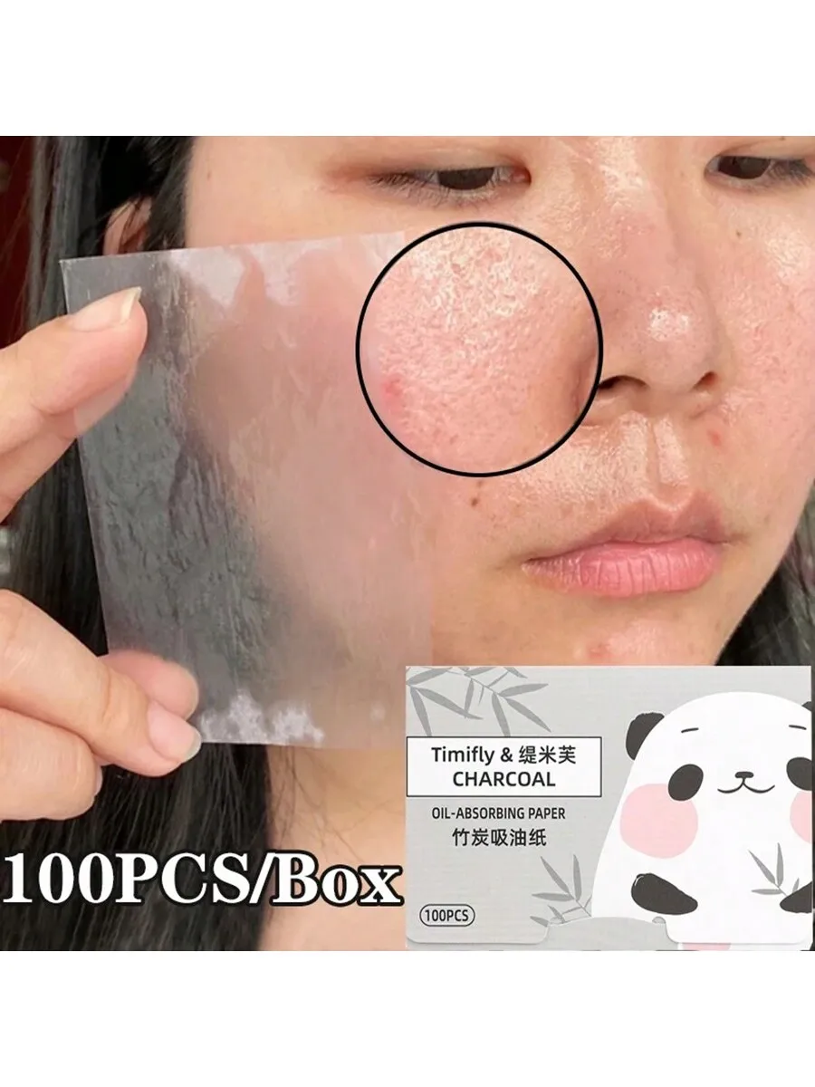 100Pcs/Box Facial Absorbing Oil Paper Face Cleansing Control Oil Blotting Tissue Matte Face Wipes Protable Skincare Makeup Tool