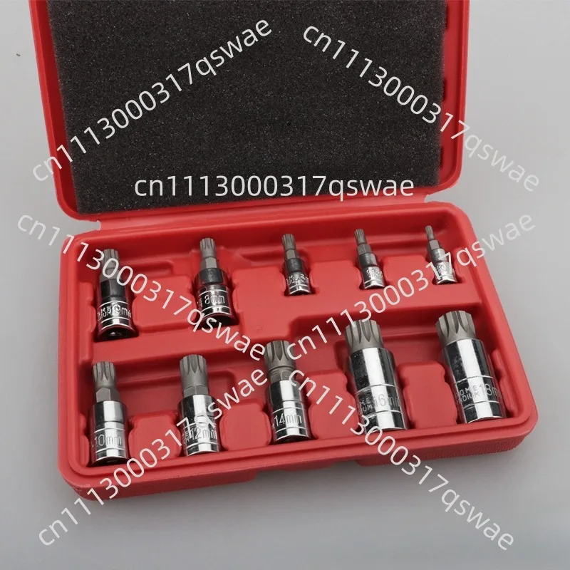 10 Piece/Set Tripod Square Tap Batch Driver Set with Storage Box, M4-5-6, M8-9-10-12, M14, M16, 18-CRV