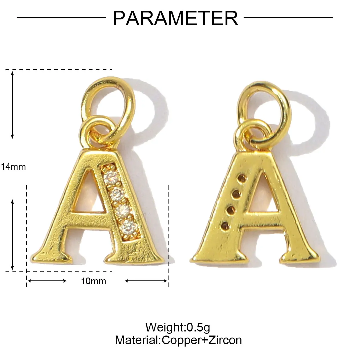 3Pcs/Lot Copper Fashion 26 Alphabet Charms From A-Z Micro Pave Zircon Initial Letter Couple Name For DIY Jewelry Making