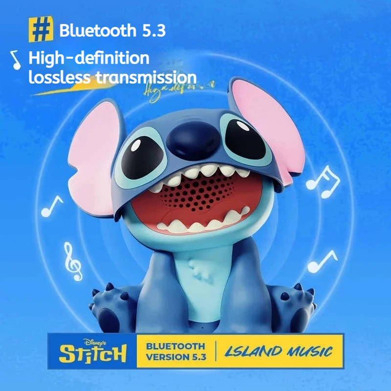 

High Sound Quality Stitch Bluetooth Speaker Cute Desktop Ornament Decor Birthday Gift for Girls & Friends