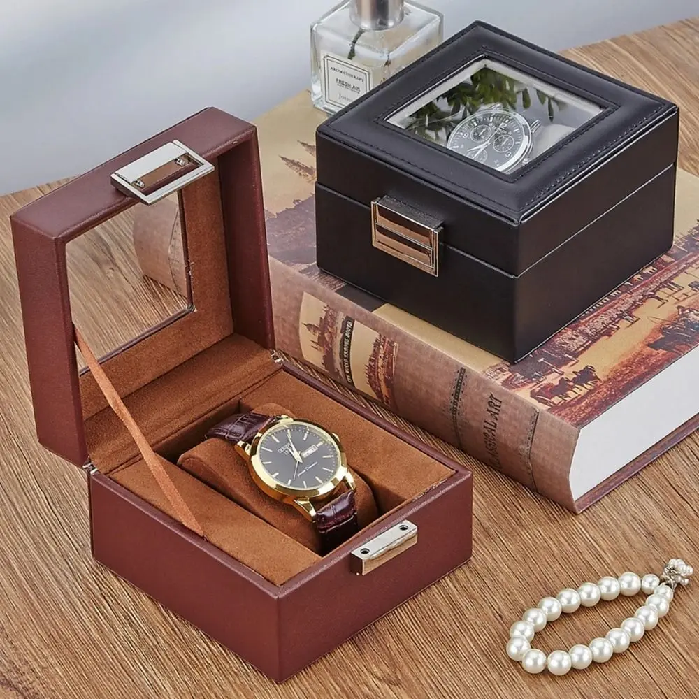 

Portable Leather Watch Storage Box Wood 1 Watch Slot Watch Box Watch Collection Box Home