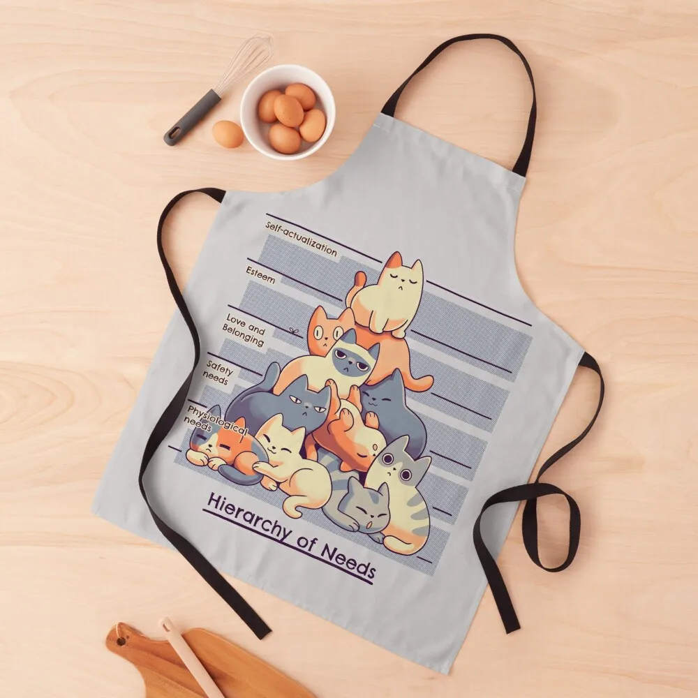 

Hierarchy of Needs // Cats, Psychology, Maslow Pyramid Apron Customizable Kitchen Utensils Apron
