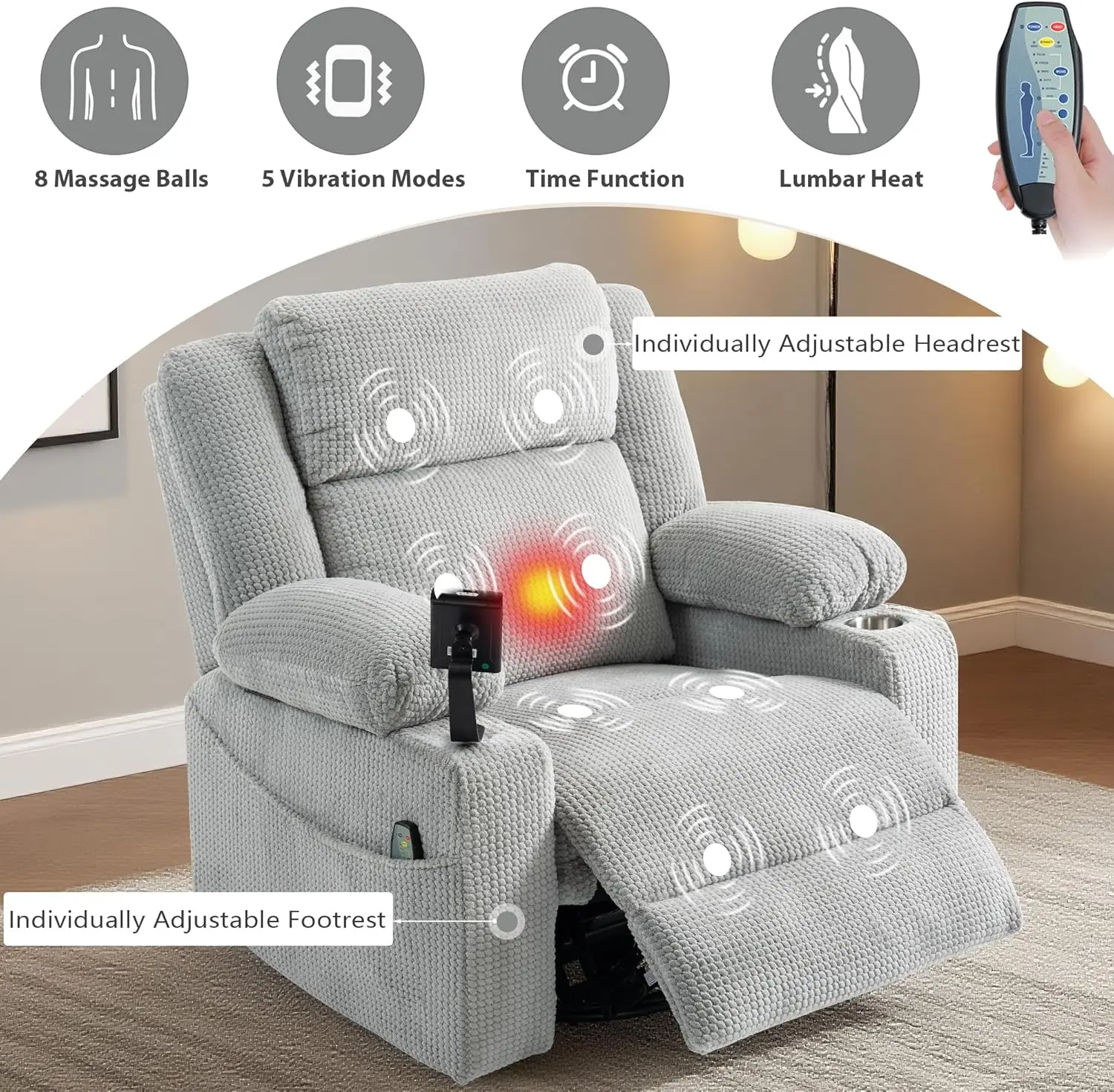 [New Arrival!]Dual Motor Power Oversized Swivel Rocker Recliner Chair with Adjustable Headrest for Adults, Glider Rocking Chairs