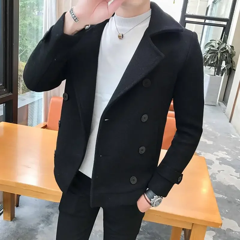 Slim Fit Male Coats Windbreaker Short Men's Overcoat Jackets Stylish Deals Korean Reviews Many New In Harajuku Luxury Designer