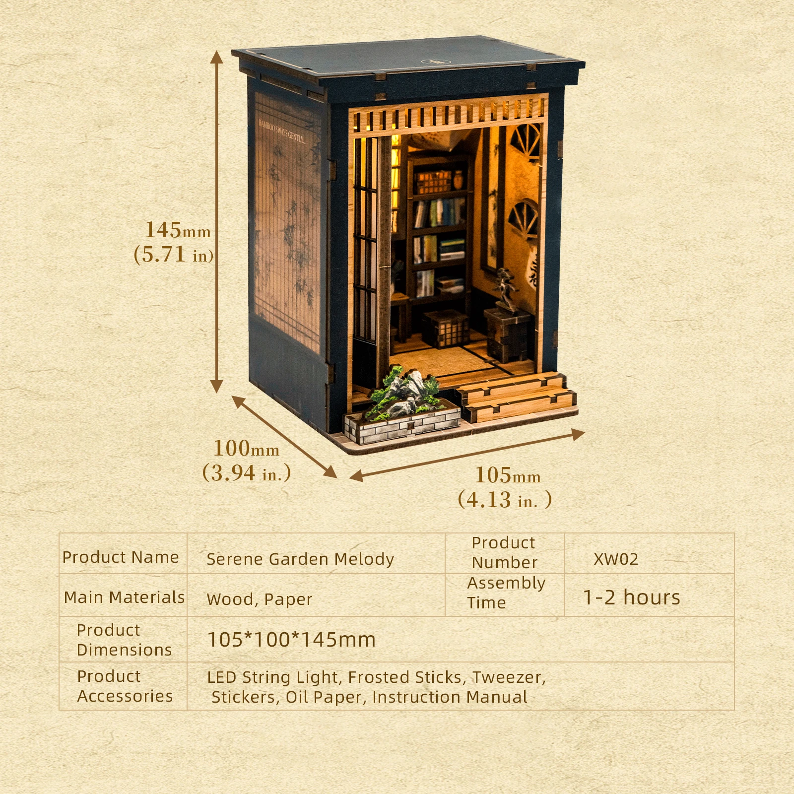 Nouveau bricolage Serene Garden Melody Casa Kit de modèle Miniature en bois 3D Puzzle maisons de poupée avec meubles pour amis cadeaux d'anniversaire