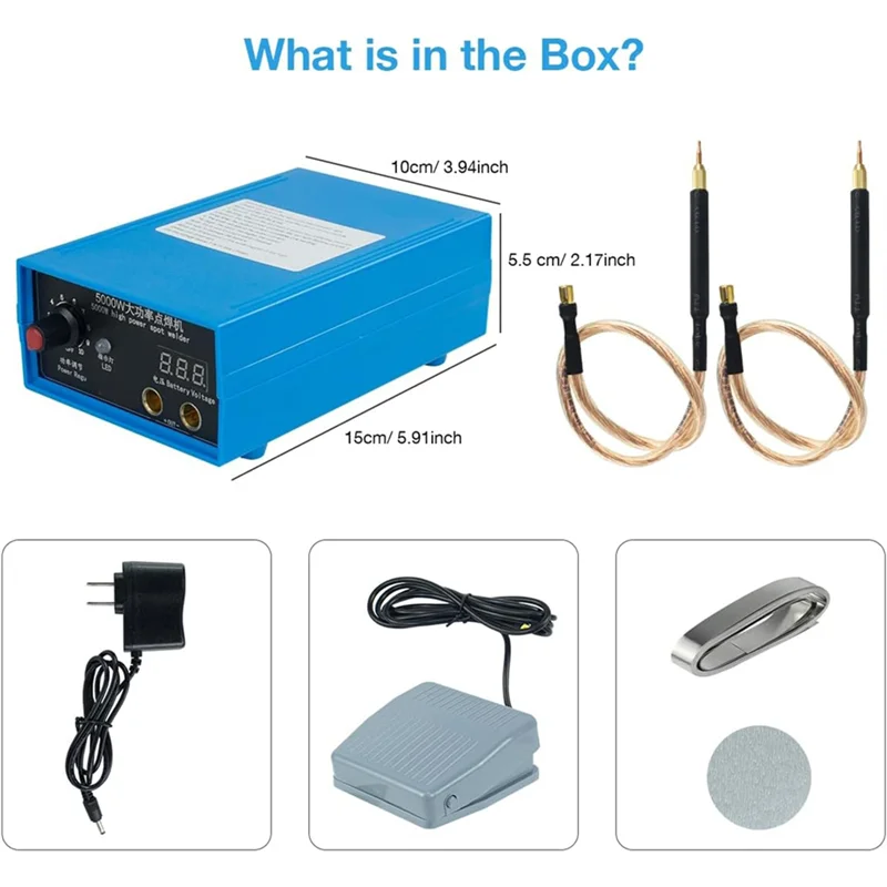 AT02-For 18650 Lithium Battery Spot Welder Machine, 5000W Adjustable Output, For Welding Nickel Sheets, US Plug Ready