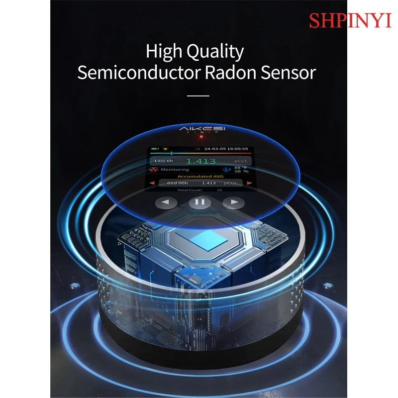 Aikesi Home Radon Detector Uart Bus Semiconductor Sensor 3.3bq/m³-37kbq/m³ 0.09~1000pci/l Air Quality Sensor
