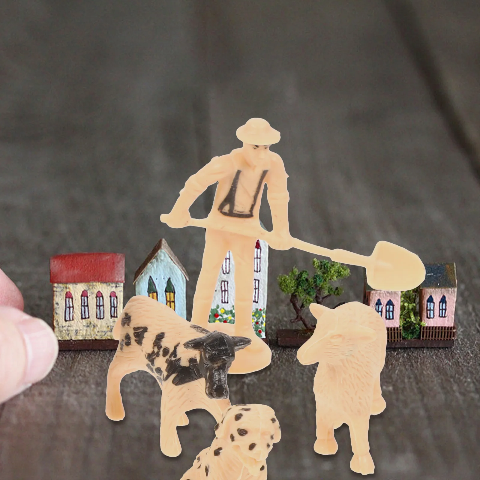 

3 Sets Simulation Characters and Animals Mini Figures Tiny Figurines Toys Miniature Farm Abs Child Small