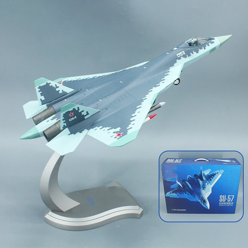 

1:48 Scale Su-57 Fighter Aircraft Model Diecast Alloy Static Display Classics Souvenir Collection Ornaments Toys Gifts Nostalgia