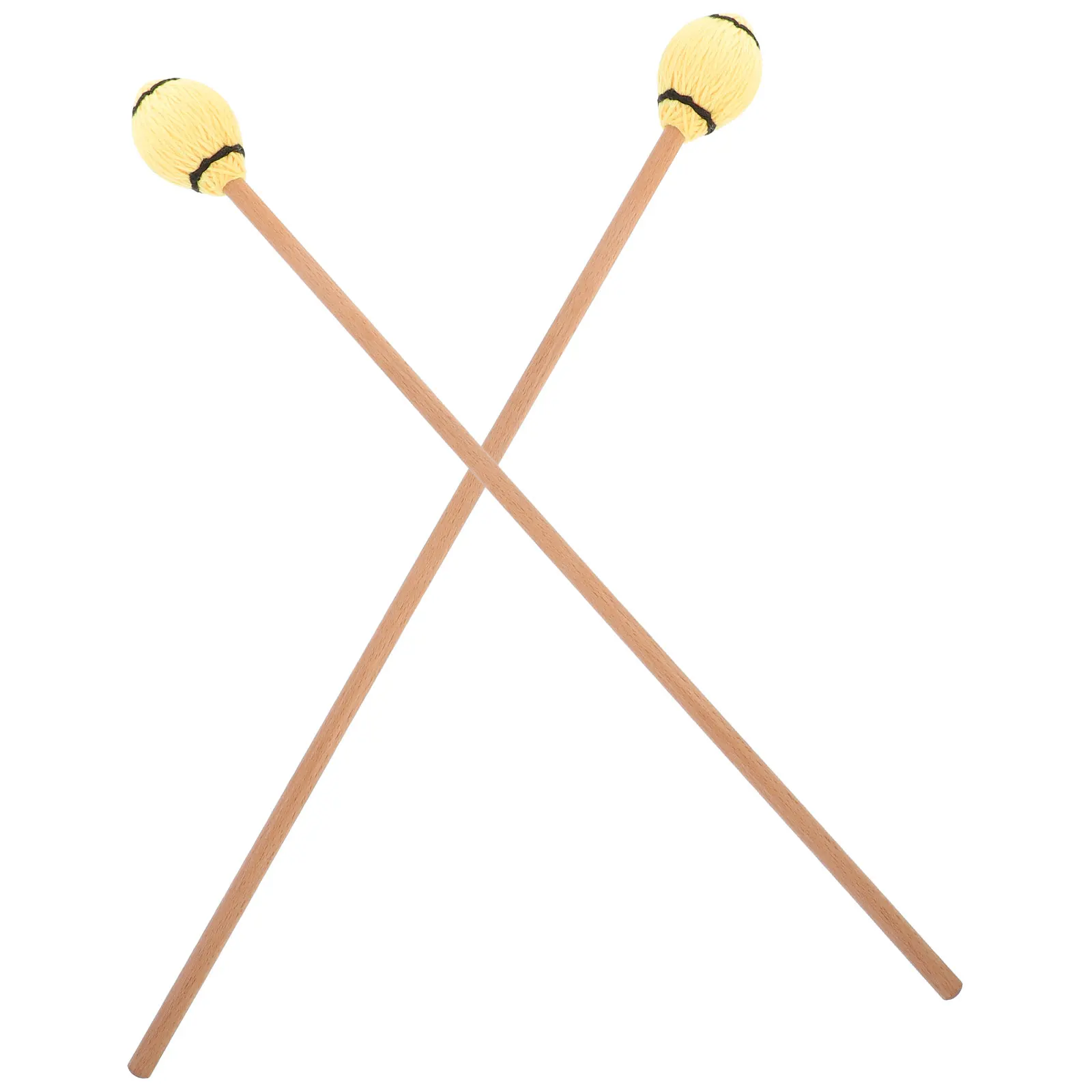 

2pcs Marimba Mallets Wooden Rubber Drumsticks for Tongue Drum Percussion Instruments Maple Handle Durable Universal Xylophone