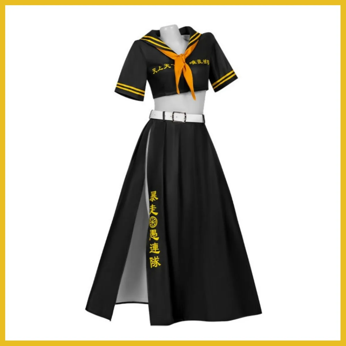 Anime Tokyo Revengers Manjiro Sano MIKEY Cosplay Costume Wig Black JK Uniform Skirt Sailor Woman Sexy Carnival Halloween Suit view 3