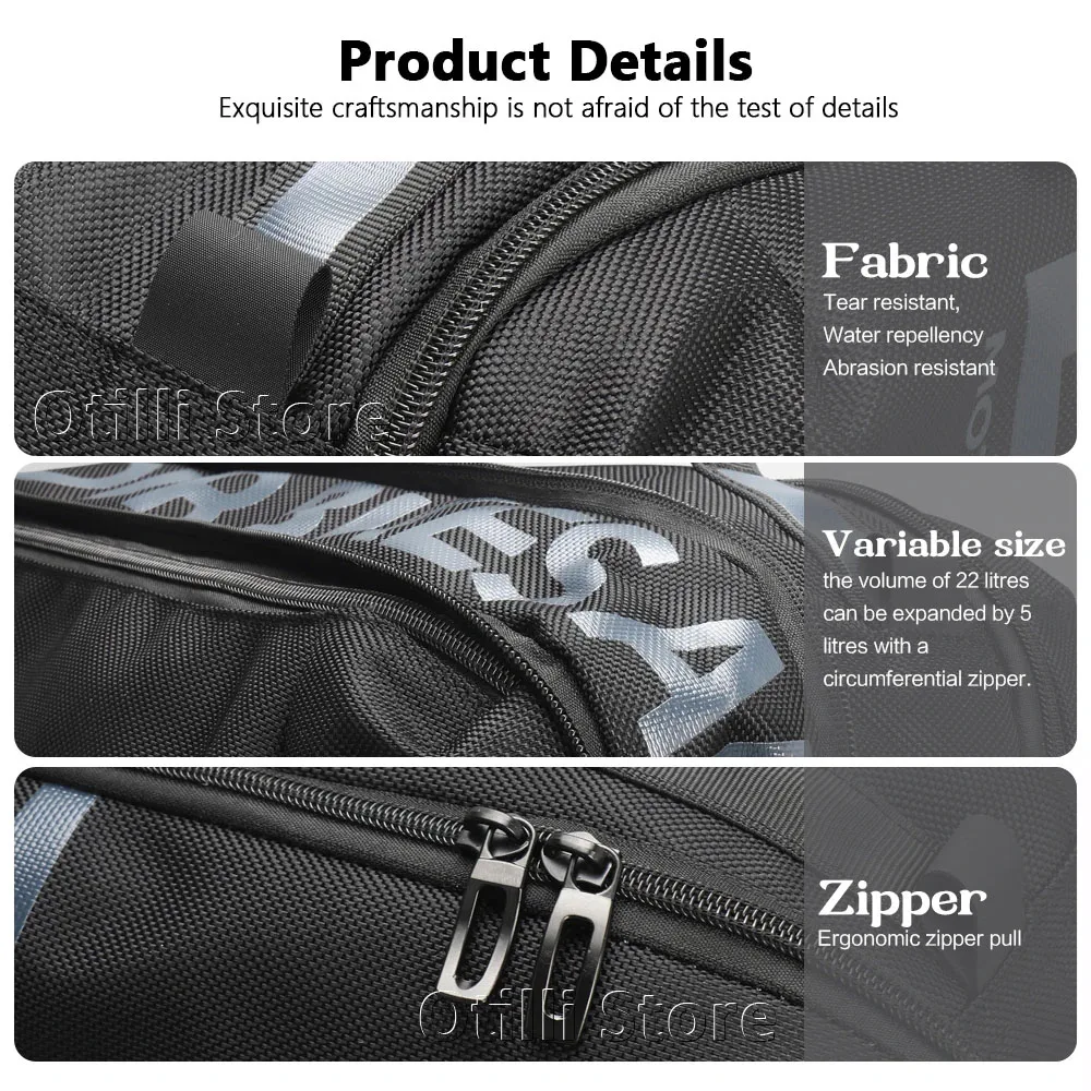 Black with Logo Luggage Side Case Inner Bag Motorcycle For BMW R 1300 RT R1300 RT R1300RT r1300rt 2025 Top Case Waterproof Bag