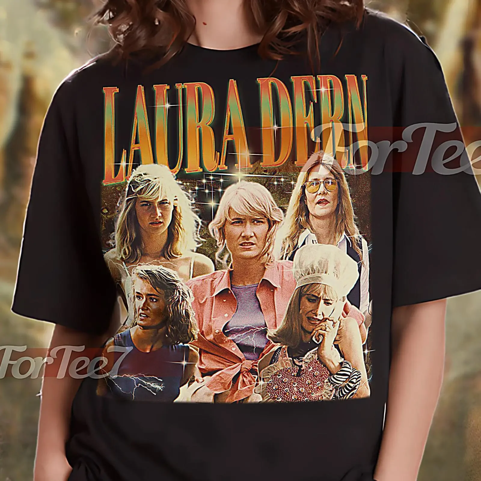 LAURA DERN Vintage T Shirt Homage Fan Retro 90s Sweater Merch saf vintage Washed homme Casual fashion streetwear Slightly