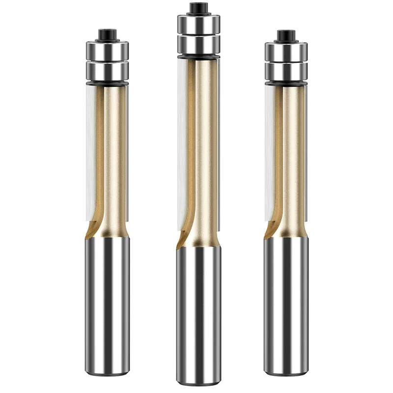 Tideway Double Bearing Flush Trim Router Bits for Wood 1/2 1/4 Shank Woodworking Tools Trimming CNC Endmill Milling Cutter