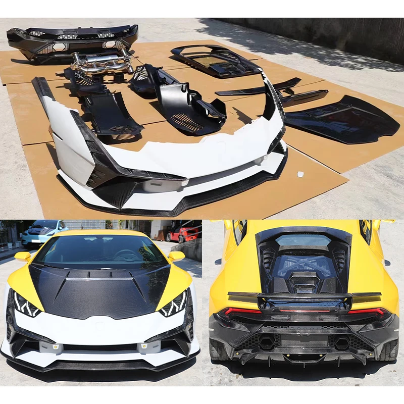 Restomod Body Kits2014-2023 Carbon Fiber New Car Modification Upgrade Body Kit Fog Light Front/Rear Lip Rear Spoiler For Huracan