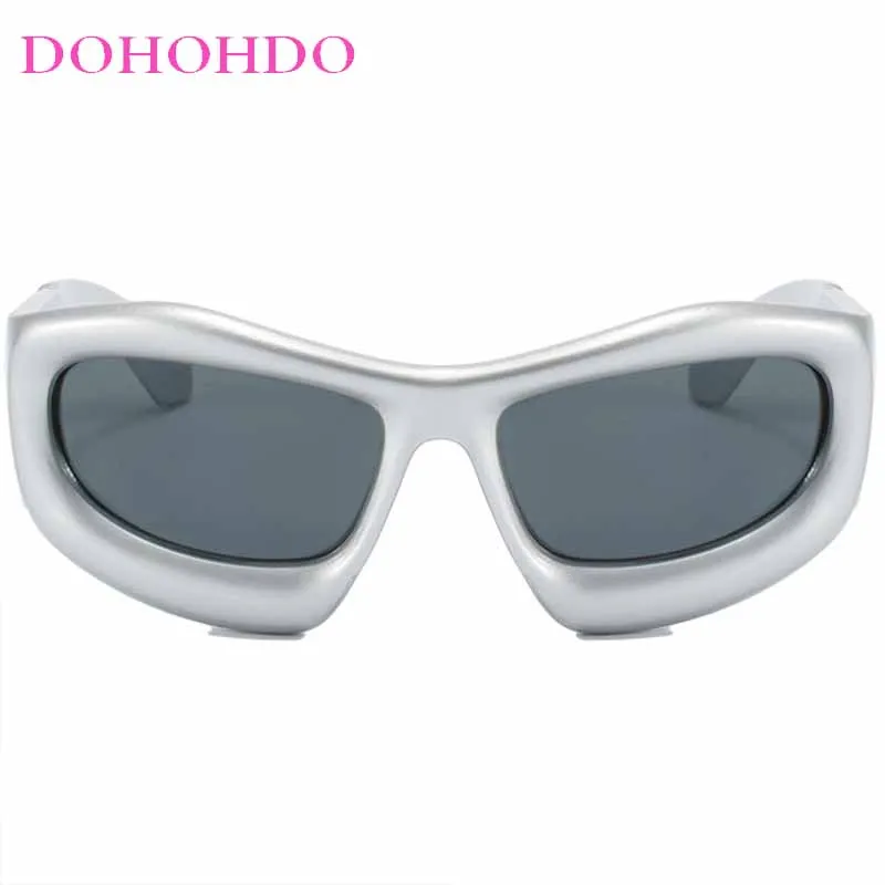 البخار فاسق إطار سميك Y2K الرجال النظارات الشمسية العلامة التجارية مصمم النساء مكبرة في الهواء الطلق القيادة الرياضية المتضخم يندبروف نظارات UV400