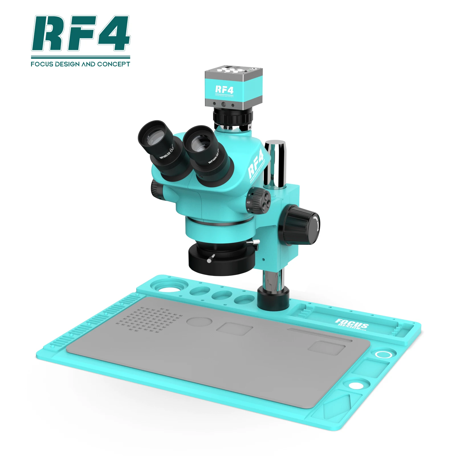 Microscópio Trinocular Stereo Zoom Anti-static Pad Foco Analógico Nova Atualização Câmera Hdmi 2k Reparo Pbc Rf4 750x Rf7050tvd22kc2
