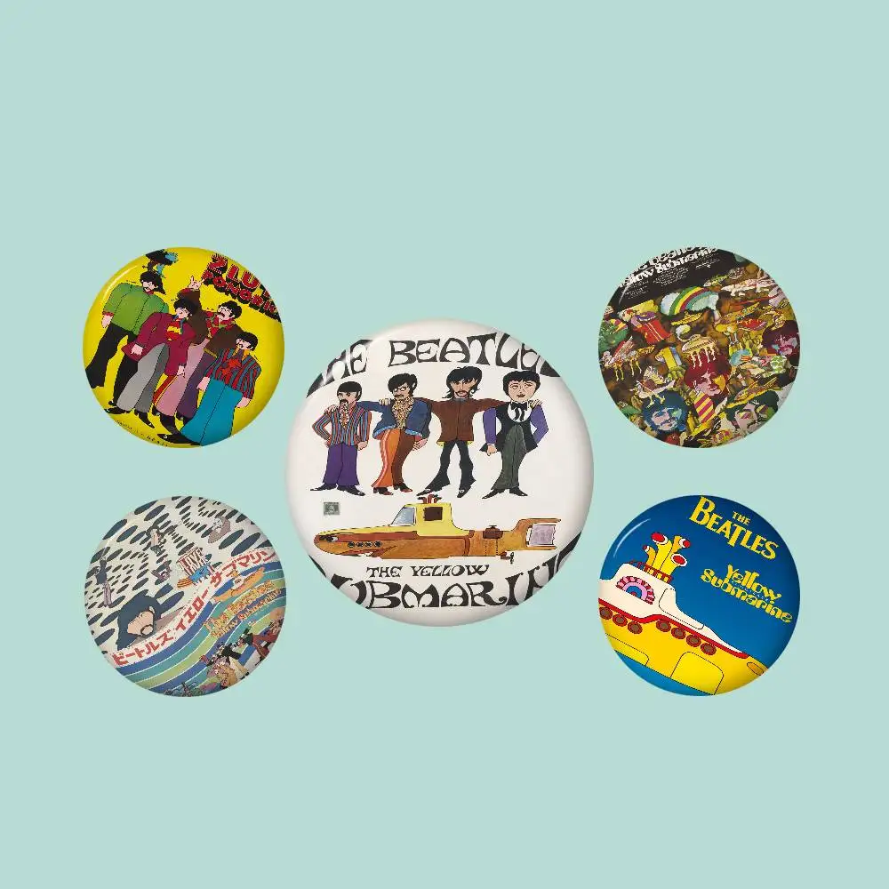 Y-Yellow Submarine T The Beatles Tinplate Pin Button Custom Anime Role Old-school Brooch Cartoon Collar Badge Jewelry Gift Fans