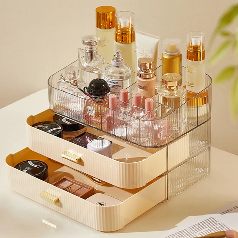 Desktop Cosmetics Storage Box Dust-Proof Makeup Organizer For Cotton Pads Bathroom Jewelry Organizer For Cosmetics